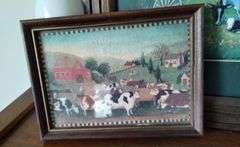 Decor Lot Cows Dairy Milk Bottles Jars Print
