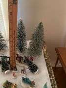 LOT Christmas Village Trees People Figures John Deere Accessory