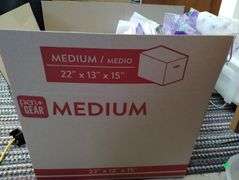 LOT Medium Box Quilting Supplies Crafting Books Polyfill Fabric