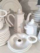 Over 50 Pcs Pfaltzgraff Heritage Stoneware White Dish Dinner Lunch Plates Bowls Serving