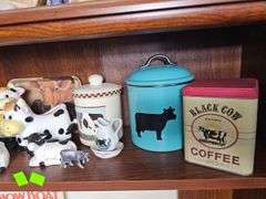 Pickers Lot Home Decor Cows Tins Ceramic Figures