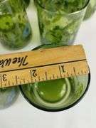MCM Vintage Glasses 11 CT Avocado Green Blue Floral