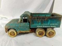 2 Vintage Pressed Steel Toy Trucks Structo Dump