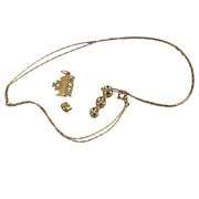 10KT Gold Necklace 14KT Charm Earring Back + 14KT Stud