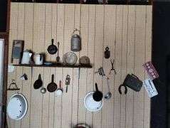 Garage Wall Vintage Goods Cast Iron Enamel Kitchen Kettle