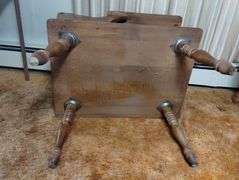 Midcentury Colonial End Table Magazine Rack