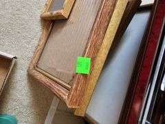 Small Dresser Socialite Blue Train Case + Lot of Picture Frames