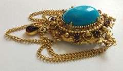 Vintage Costume Jewelry Florenza Brooch Pin Dangle *Miss Stone