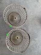 Pair Large Metal Rubber Coated Wire Chicken Egg Baskets