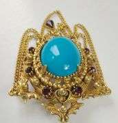 Vintage Costume Jewelry Florenza Brooch Pin Dangle *Miss Stone
