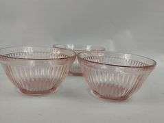 Antique Pink Depression Era Bowls Set of 5