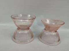 Antique Pink Depression Era Bowls Set of 5