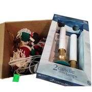 LOT Christmas Decor Snowman Cookie Jar NIB Candle Lites+