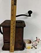 Antique Coffee Mill & Porcelain Vintage Donkey Made in Japan