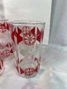 Vintage Anchor Hocking Red MCM Bar Glasses Set of 8 IOB