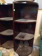 Pair Black Curved Corner Shelves About 30" Approx