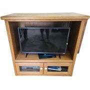 SOlid Wood TV Cabinet + DVD VCR & Hopper Unit (no TV)