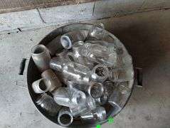 Large Galvanized Metal Tub Wood Handle Red Striped Clear Canning Jars
