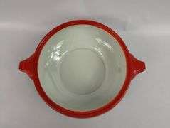 MCM Red Halls Kitchenware USA Covered Dish