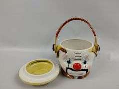 Vintage Ceramic Lipper & Mann Clown Cookie Jar Lid Handle Japan