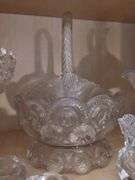 LOT Clear Glass Pedestals Salt Cellars Decanter