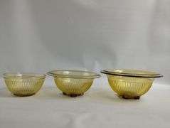 LOT Vintage Glass Yellow Mixing Bowls