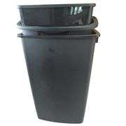 3 Black Trash Cans Plastic