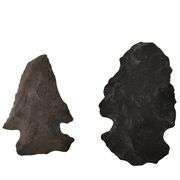2 Primitive Notched Arrow Heads Indiana Native American