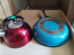 2 Gotham Steel Aqua Pans Red Water Kettle