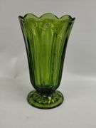 LOT Vintage Avocado Green Glass Vase & Bowls