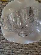 Pickers LOT: Vintage Glass Milk MCM Silver Cake Plate