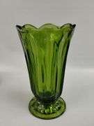 LOT Vintage Avocado Green Glass Vase & Bowls