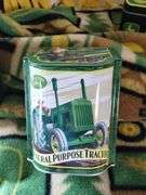 John Deere Decor LOT Tractors Tins Throw Blanket Toothpick Dispenser