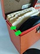 Vintage Record Lot 45s + Orange Case