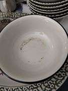 Vintage Christmas Snowman Stoneware Dish Set & Corelle Bowls
