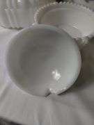 Vintage Milk Glass Dishes & Carlsbad Austria Plate Green Rim Young Girl