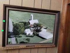 Framed Photo Aerial View Farm House Land Whonsetler Property