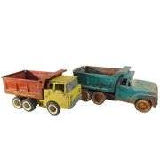 2 Vintage Pressed Steel Toy Trucks Structo Dump