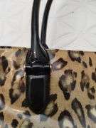 Ralph Lauren Hand Bag Leopard Cheetah Print Gold Metal Tag