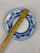 Antique Flow Glass Plates Blue Ornate Glenwood Johnson Bros. England