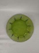 LOT Vintage Avocado Green Glass Vase & Bowls