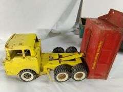 2 Vintage Pressed Steel Toy Trucks Structo Dump
