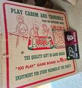 Vintage Carrom Game Board in Box + IU Purdue License Plate