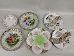 LOT 6 Antique Plates Floral Japan