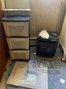 LOT Space Heater Vintage Slides Craft Mats &  Storage Drawers