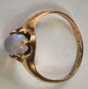 Vintage Jewelry Opal Solitaire Ring Tested 14KT Gold 1.4g ~Sz 6