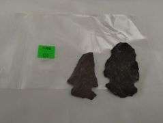 2 Primitive Notched Arrow Heads Indiana Native American