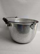 Vintage Large Century Aluminum Ware Pot No Lid Wood handle Blk #2
