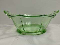 Heisey Glass Octagon Bowl Plate URANIUM Federal Sherbet