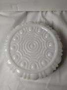 Vintage Milk Glass Dishes & Carlsbad Austria Plate Green Rim Young Girl